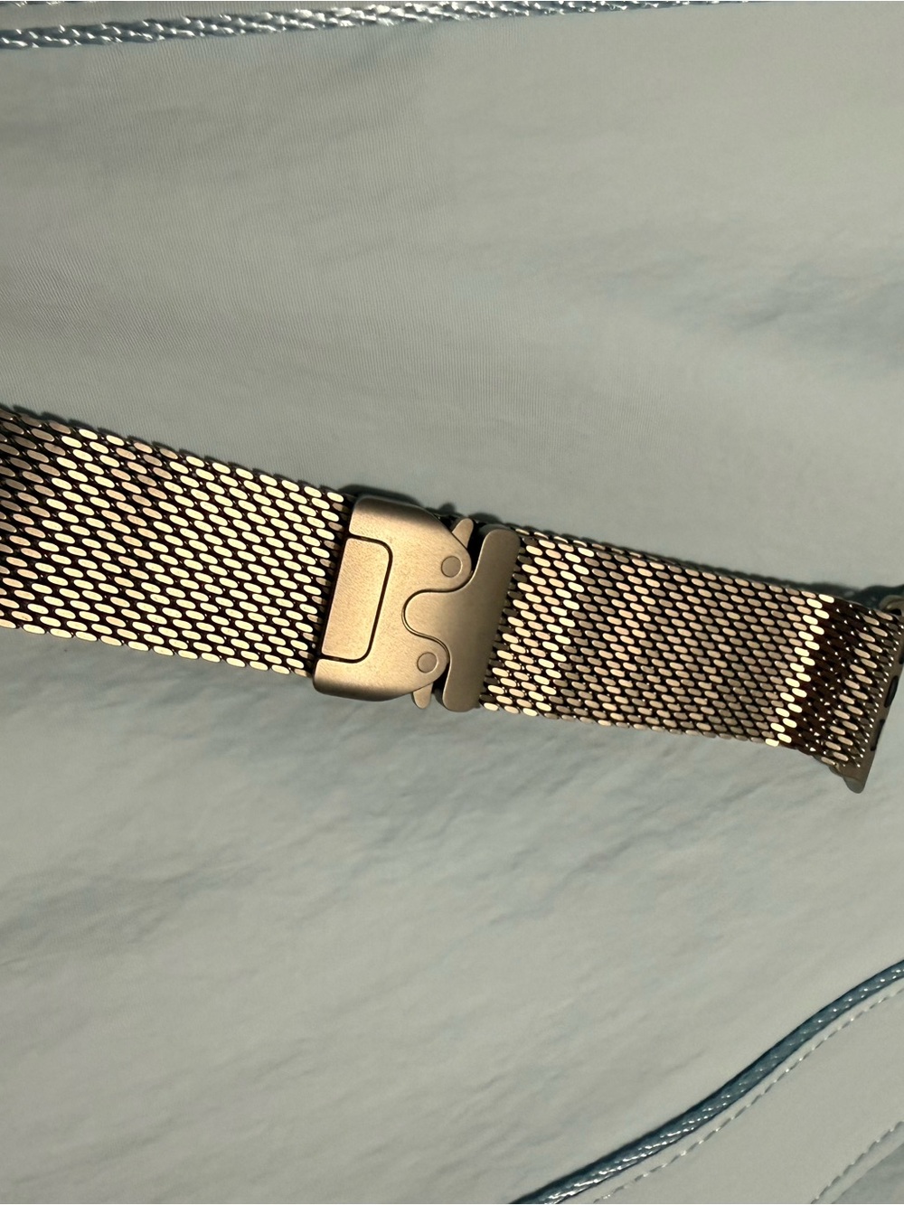 Apple Watch Ultra 3 band with Natural Titanium Milanese Loop - Silver/Titanium - Picture 2 of 3